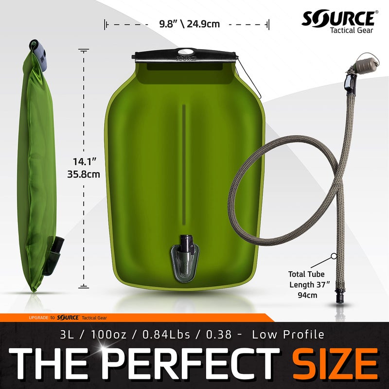 Source Hydration Bladder WLPS Low Profile - 3 Liter (100oz) Water Bladder with High Flow Storm Valve - Featuring All Hydration Technology Advantages - Image 3